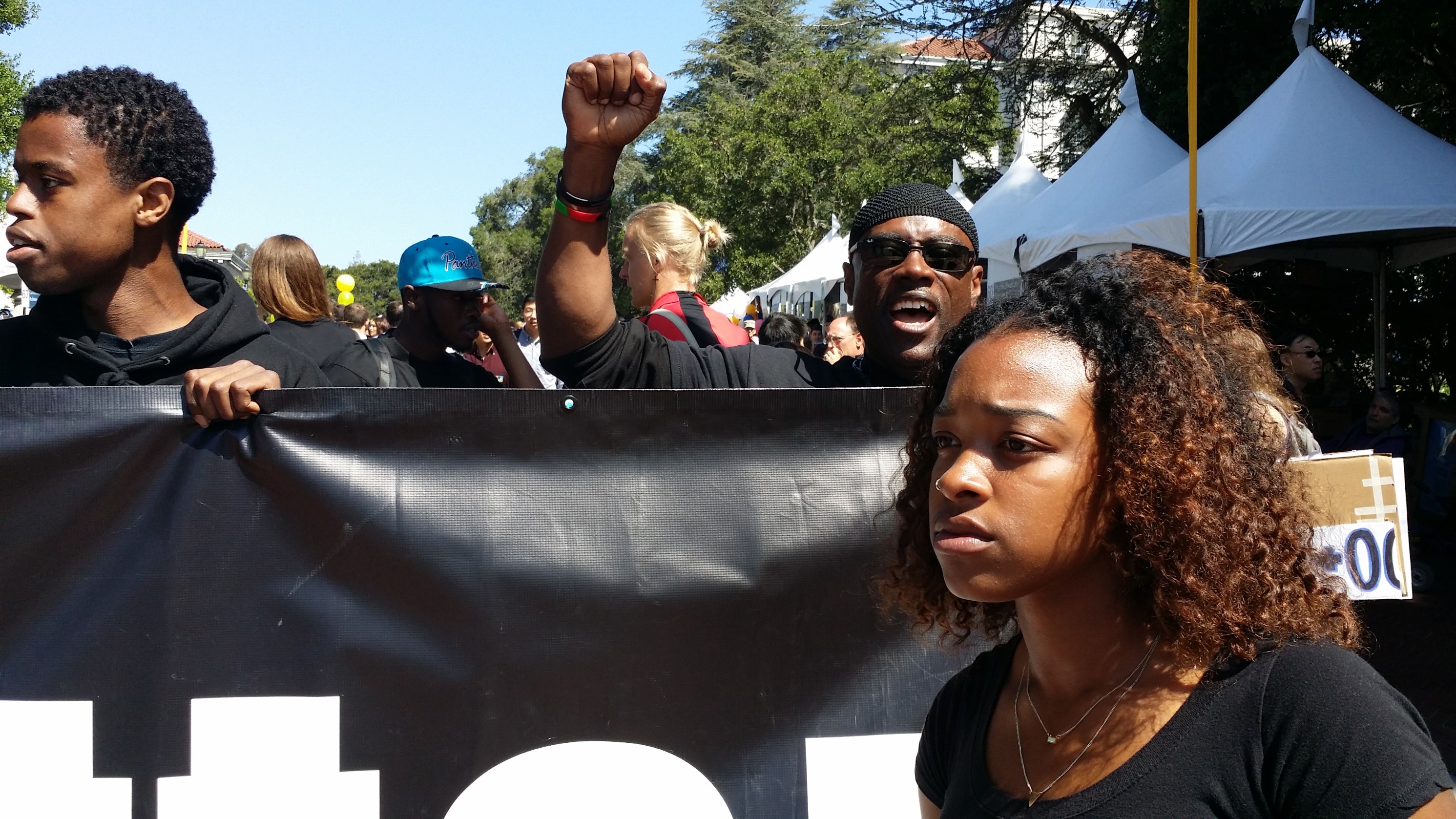 Read more about the article Love Not Blood Campaign joins Black Student Union members to block Sather Gate on Saturday morning  April 18, 2015
