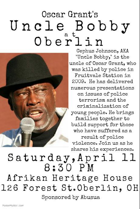 Read more about the article Love Not Blood Campaign Speaks to Oberlin University African Heritage House April 11th 2015